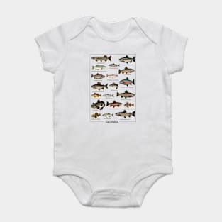 Vintage Lake Superior Fish Species Chart Baby Bodysuit